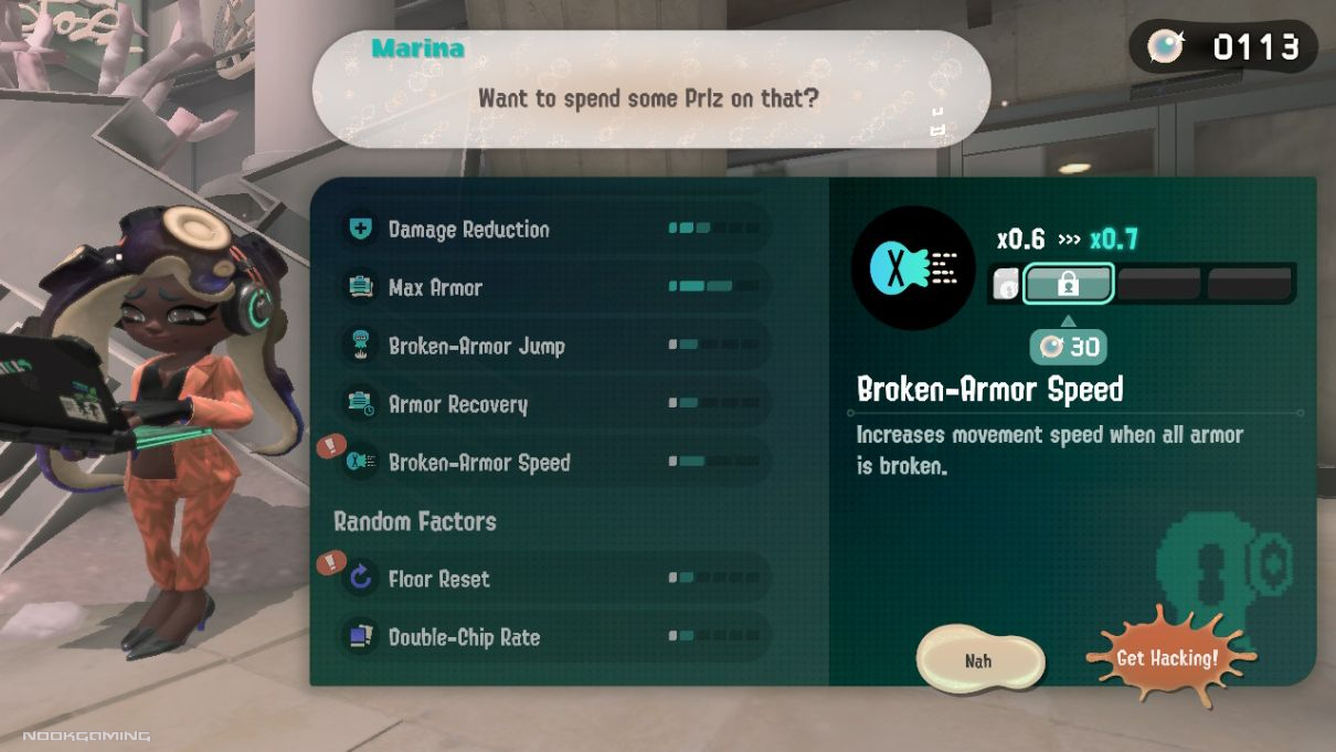 Buying upgrades in Splatoon 3: Side Order
