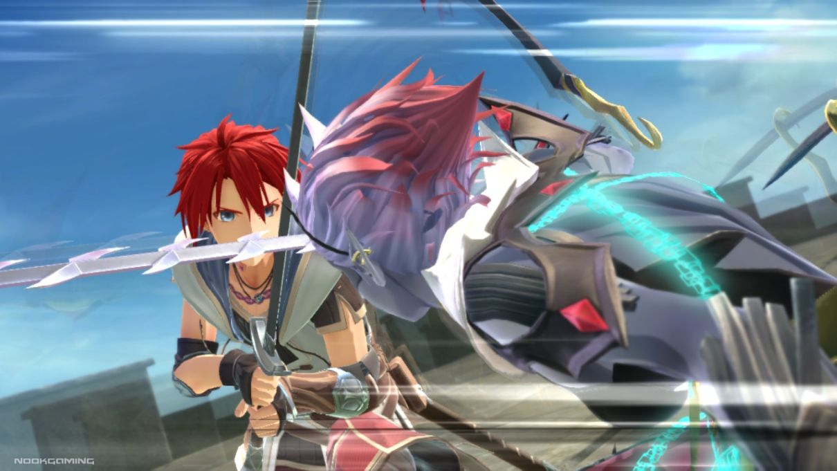 Adol confronting a Griegr