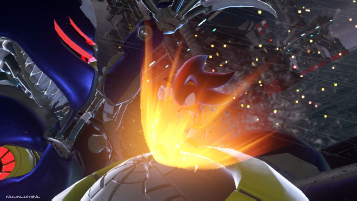 Shadow surrounded by fiery energy