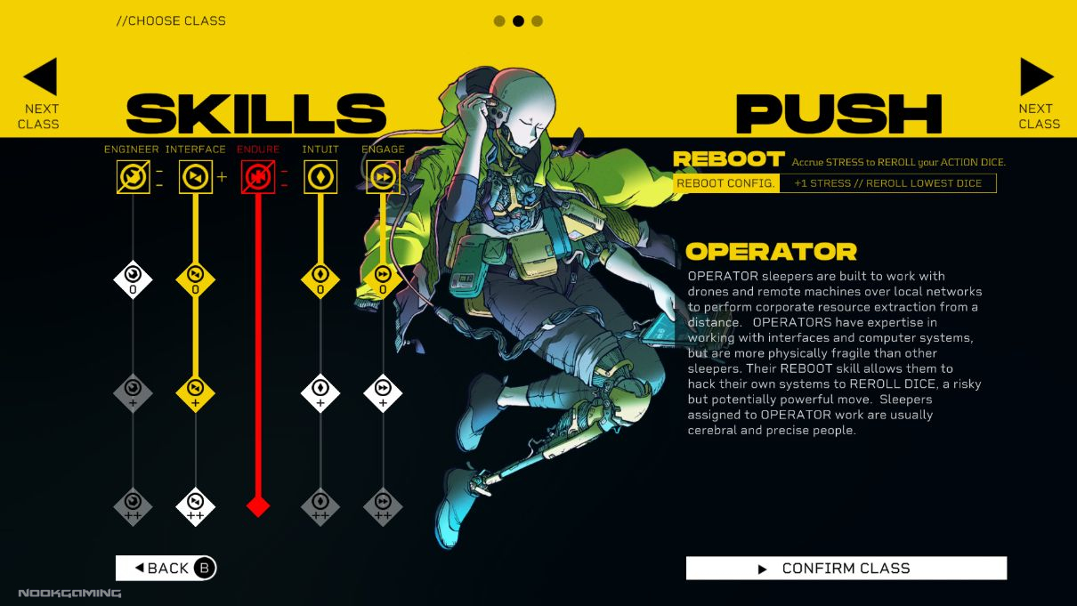 Skills in Citizen Sleeper 2: Starward Vector