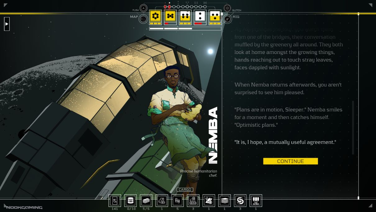 Example of the sci-fi writing in Citizen Sleeper 2: Starward Vector