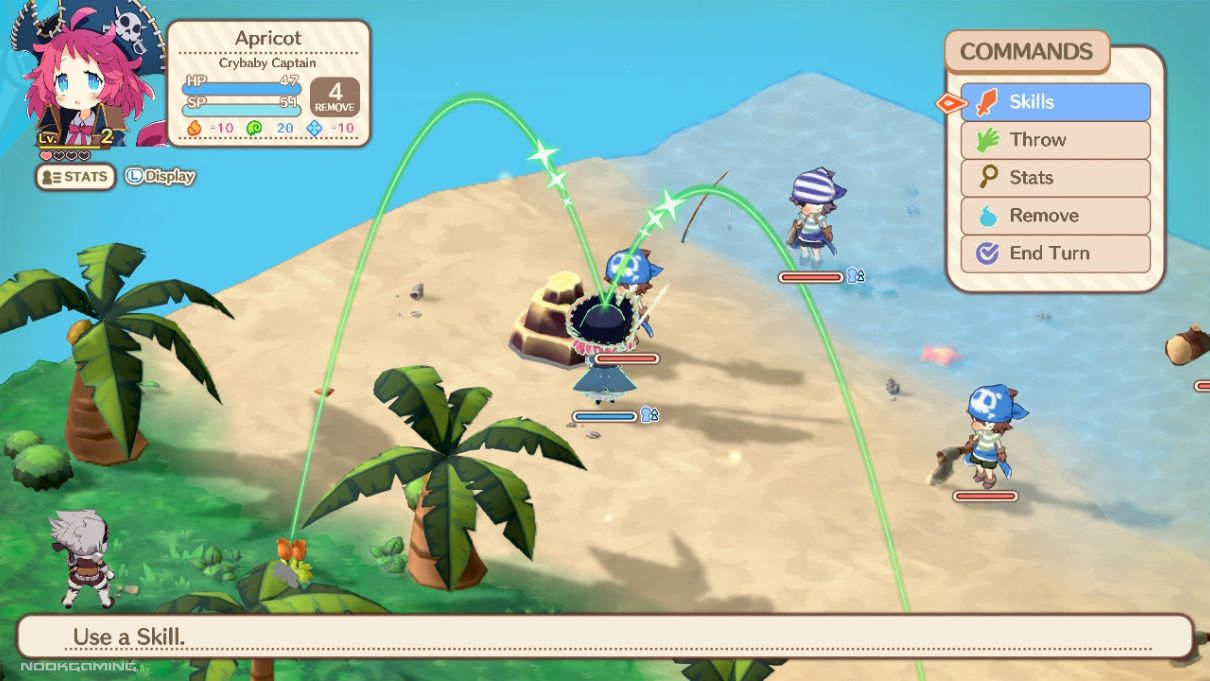 Command menu of a battle in Phantom Brave: The Lost Hero