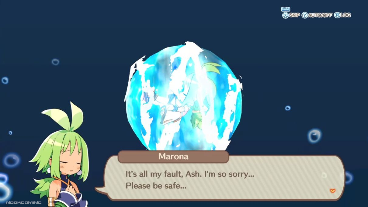 Marona praying for Ash's wellbeing in Phantom Brave: The Lost Hero