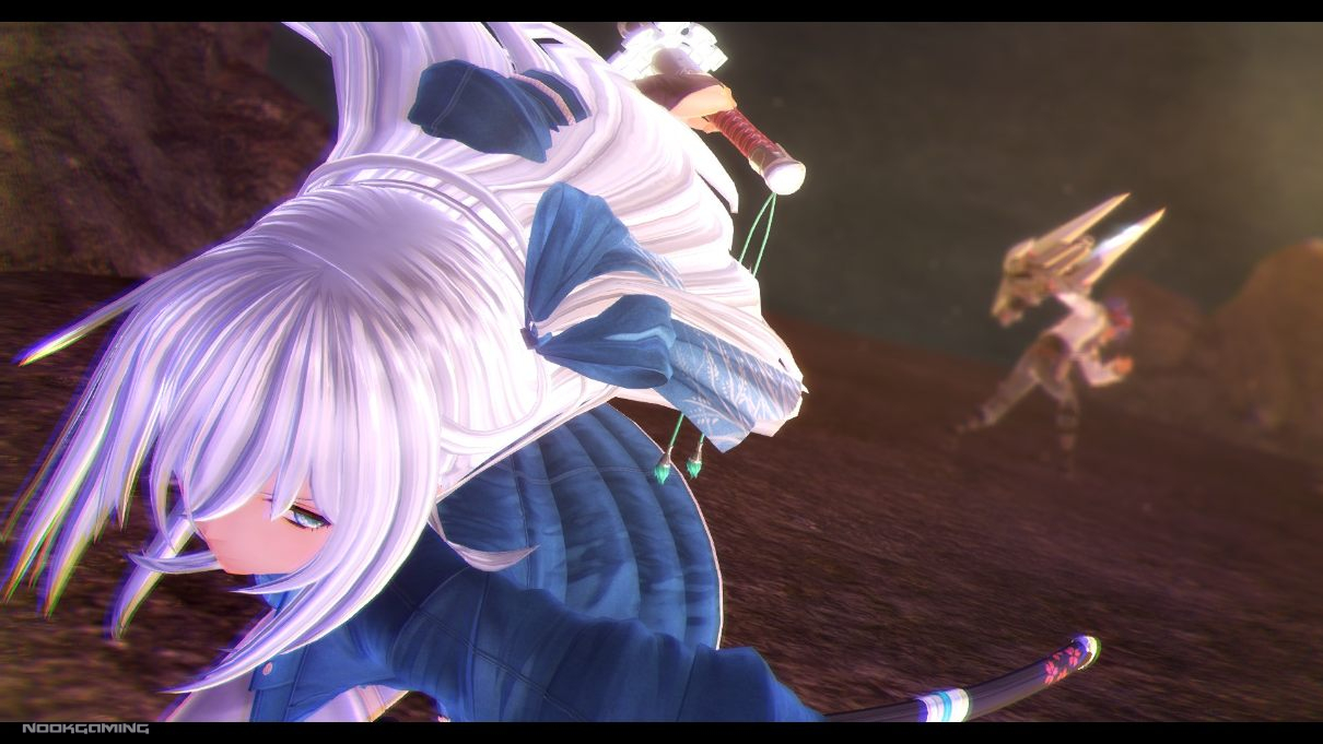 Action shot in The Legend of Heroes: Trails Through Daybreak II of clash between two of the strongest warriors in Calvard
