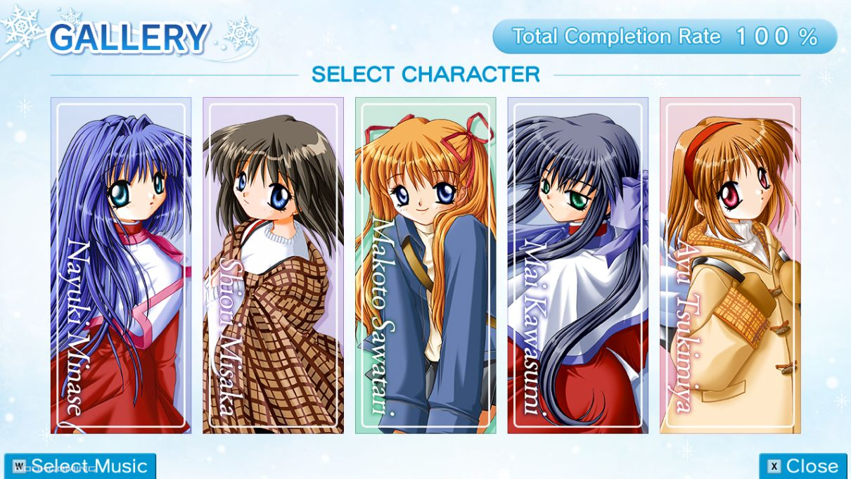 CG Screen showing all heroines