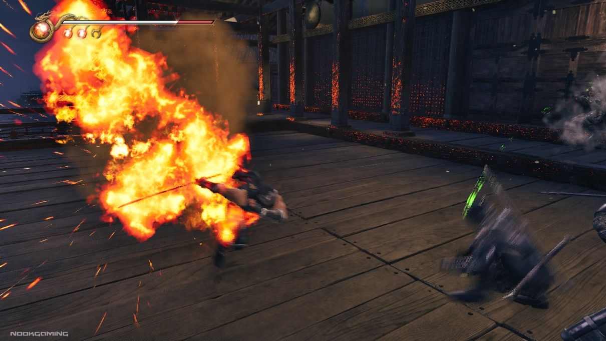 Blurry image of ninjas in Ninja Gaiden II Black