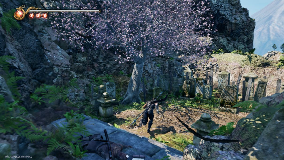 Ryu in a graveyard in Ninja Gaiden II Black