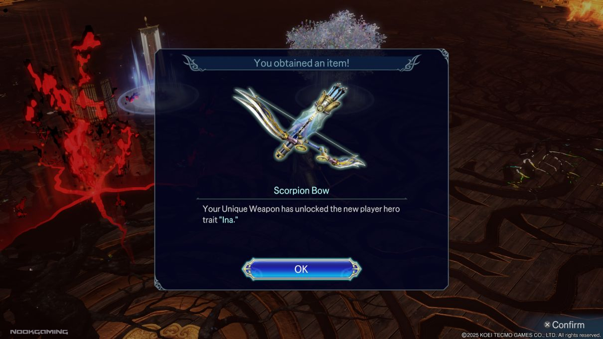 Obtaining a bow item in Warriors: Abyss