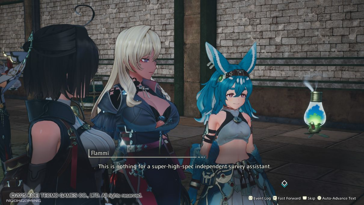 Cutscene of Flammi talking to the main party