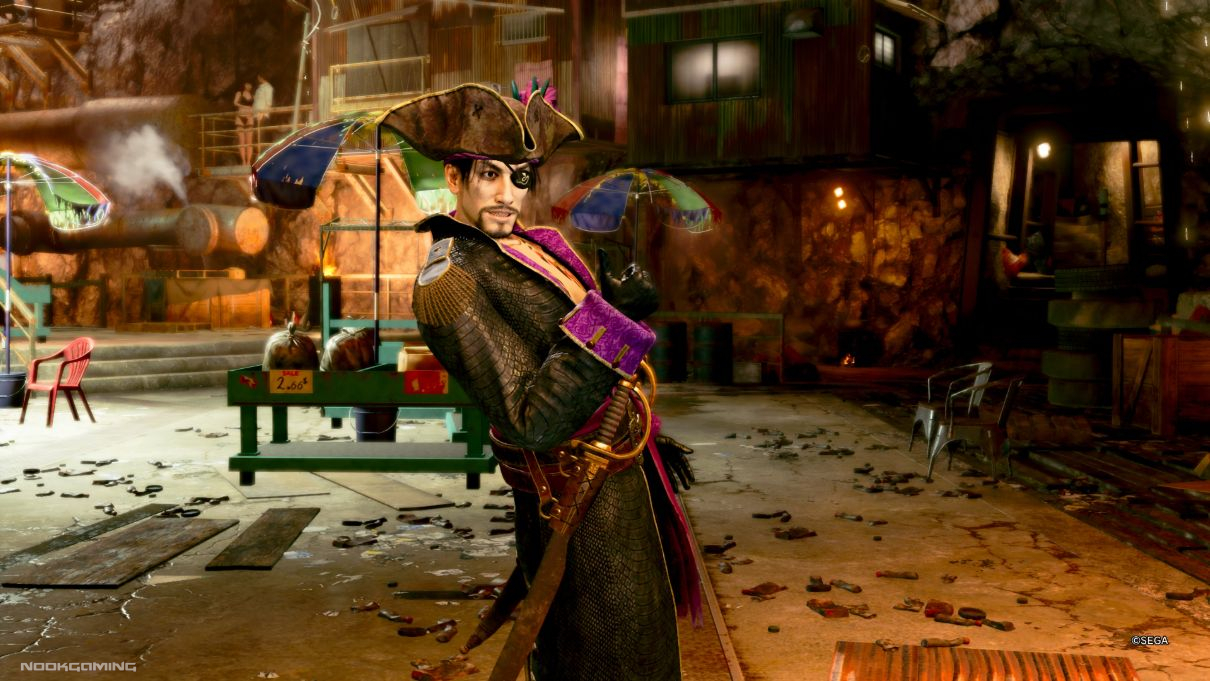 Majima giving a thumbs up