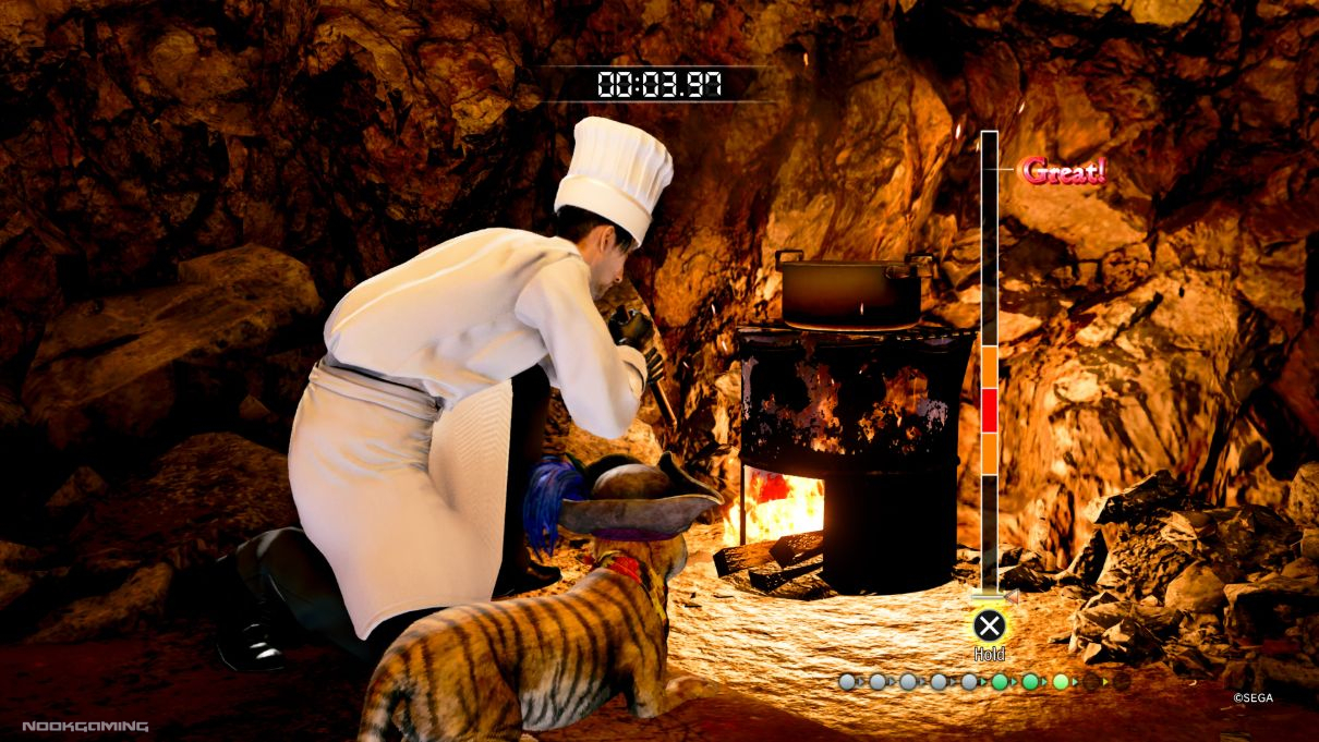 Cooking minigame in Like a Dragon: Pirate Yakuza in Hawaii