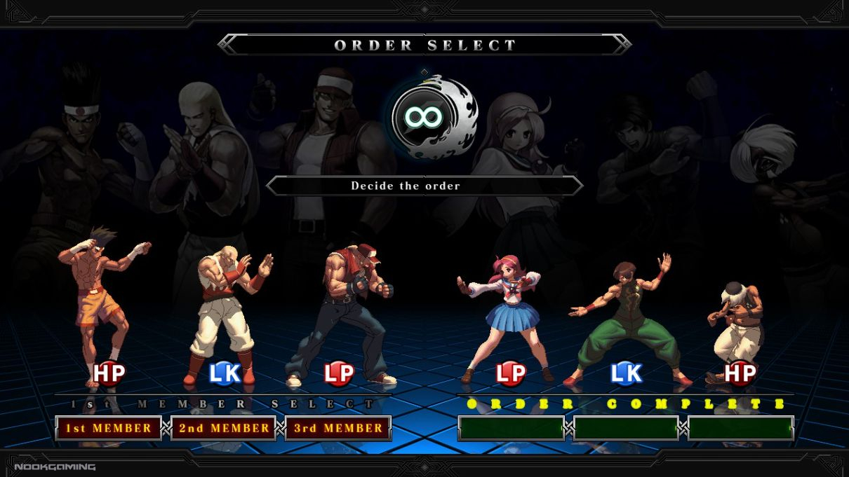 Picking teams of 3 for a fight in The King of Fighters XIII Global Match