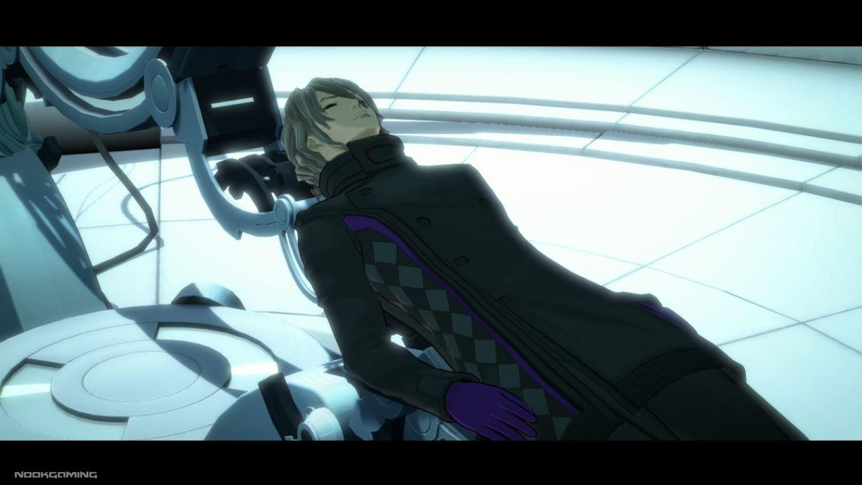 Date hooked up to a psync machine for dream investigation in AI: The Somnium Files