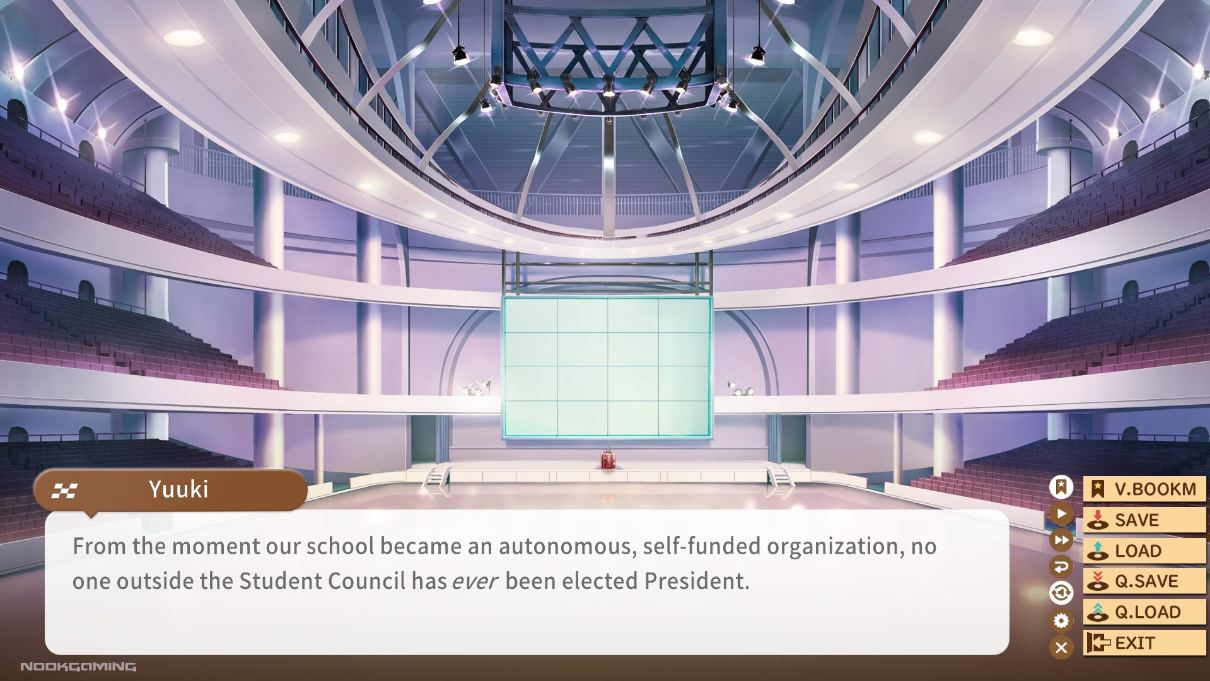 Yuuki giving a speech about being a political outsider