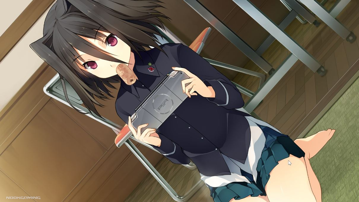 CG in Love, Chocolate, and Elections (KoiChoco) of Michiru eating and playing a game