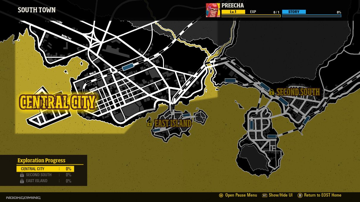 Map of Fatal Fury: City of Wolves