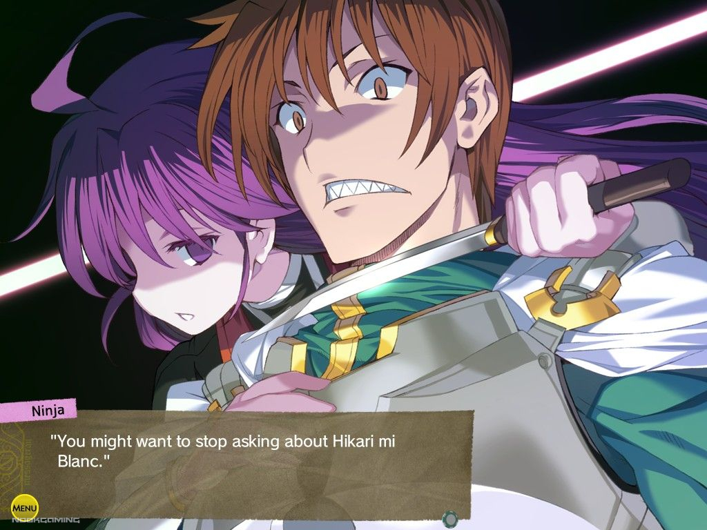 Rance 01 Quest for Hikari - Rance being threatened not to ask about Hikari