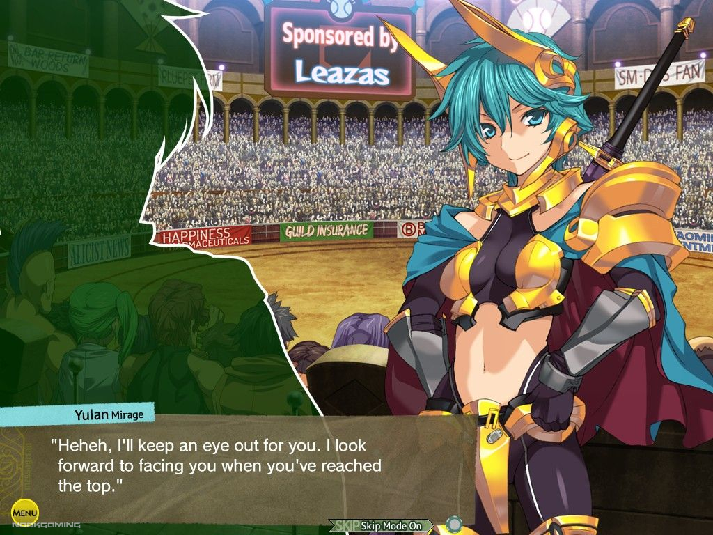 Yulan Mirage in a battle arena in Rance 01 Quest for Hikari
