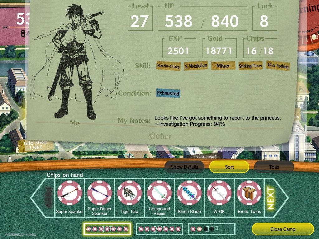 Rance's Status Screen