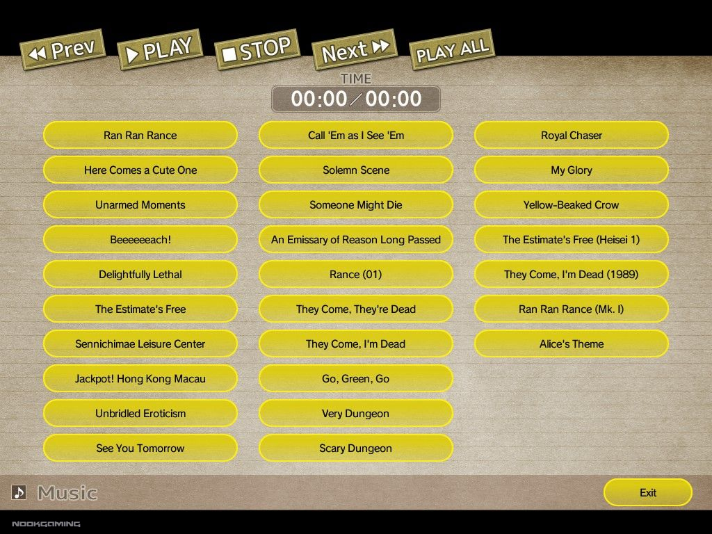 Music list for Rance 01 Quest for Hikari
