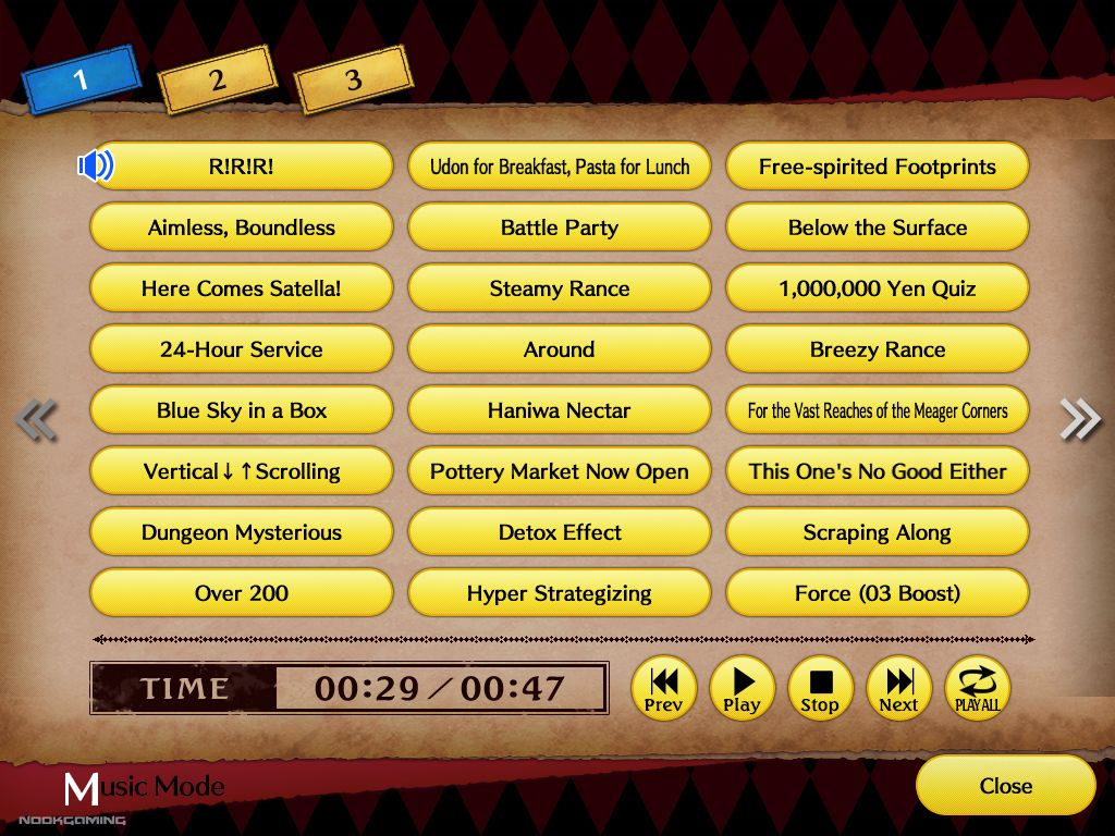 Music menu in Rance 03 - The Fall of Leazas