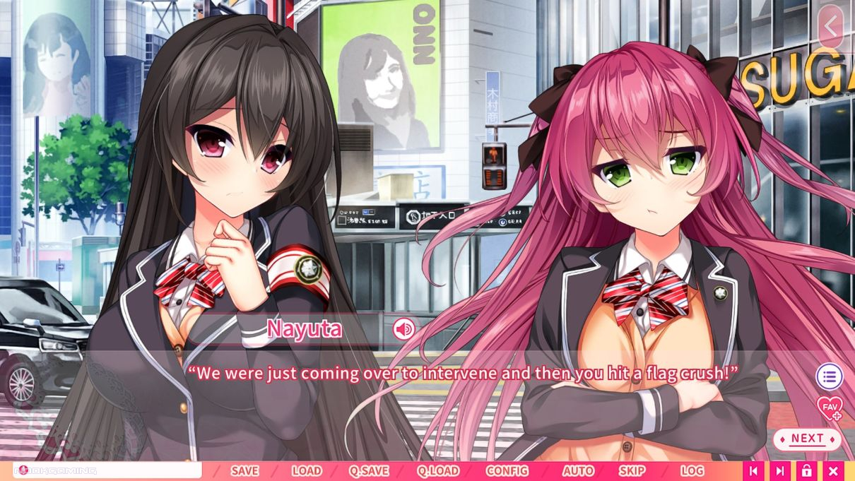 Heroines discussing hitting a "flag crush" situation