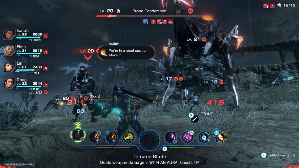 Tornado Blade in combat in Xenoblade Chronicles X: Definitive Edition
