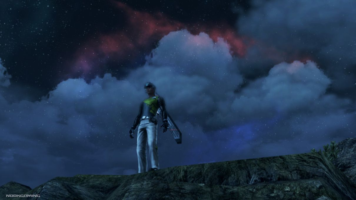 Standing on a cliff in Xenoblade Chronicles X: Definitive Edition