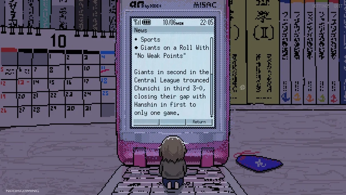 Scrolling the phone in Saeko Giantess Dating Sim