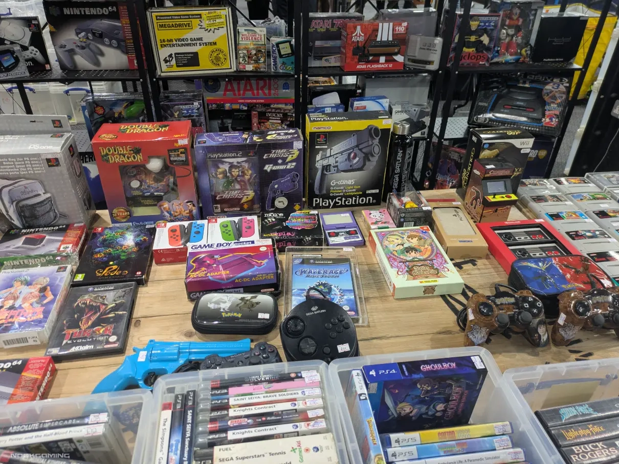 Gaming Items on a table at Birmingham Gaming Market