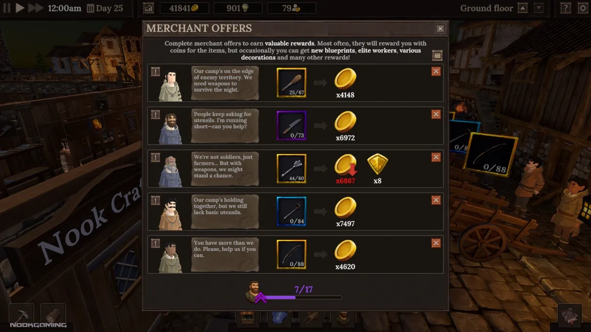 Merchant Offers in Blacksmith Master