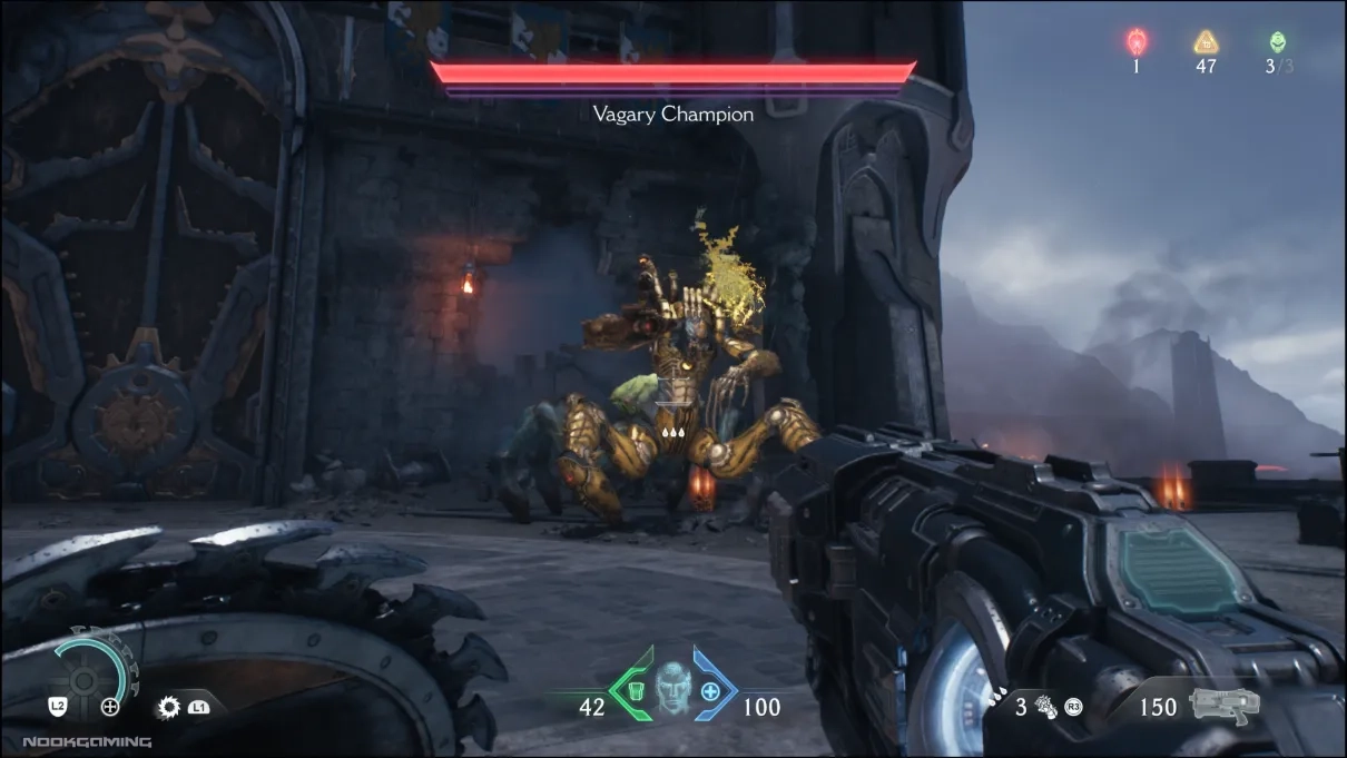 Aiming at a boss in Doom: The Dark Ages