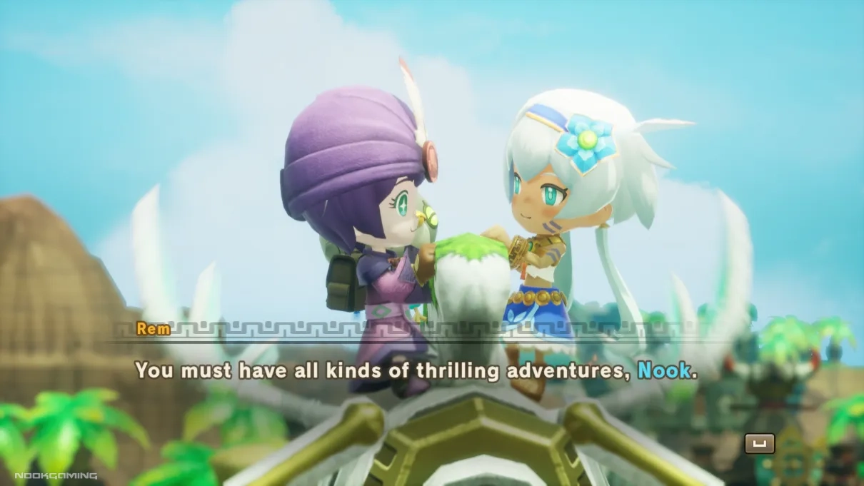 Princess Rem and the hero in Fantasy Life i: The Girl Who Steals Time