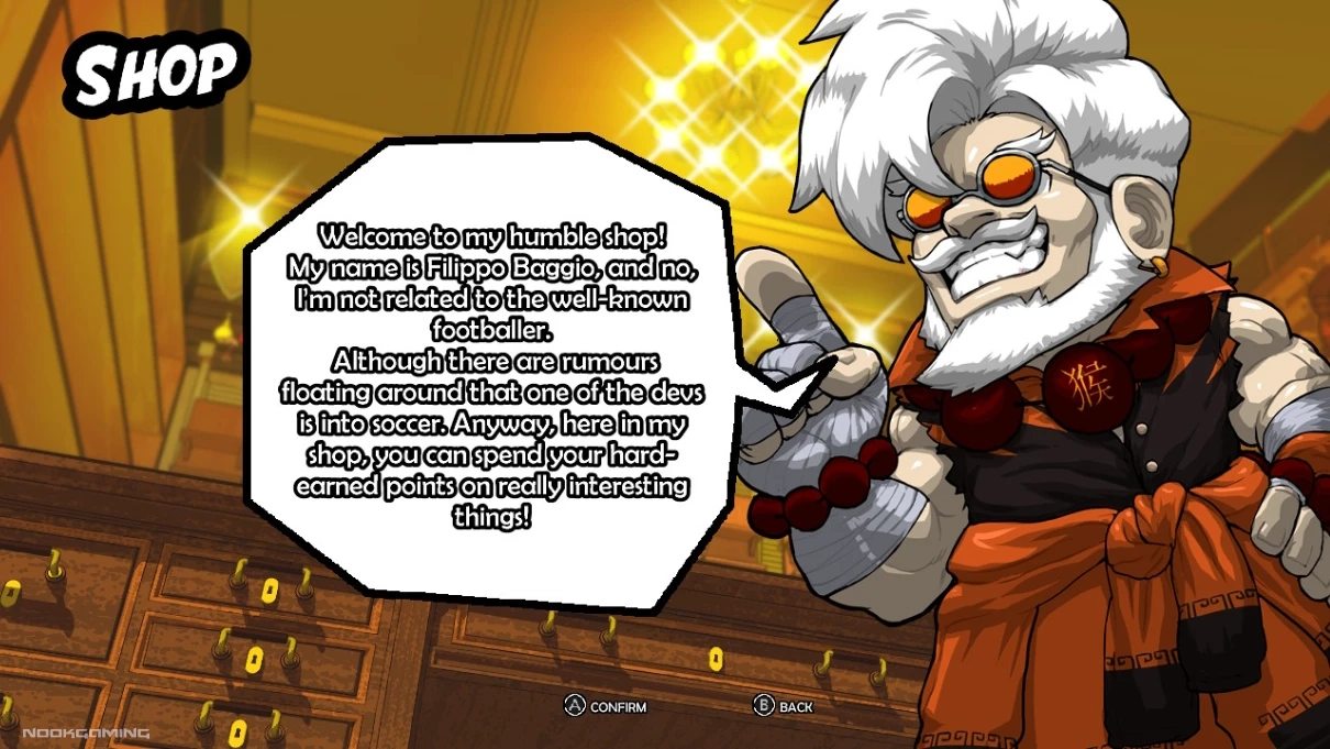 Shop dialogue