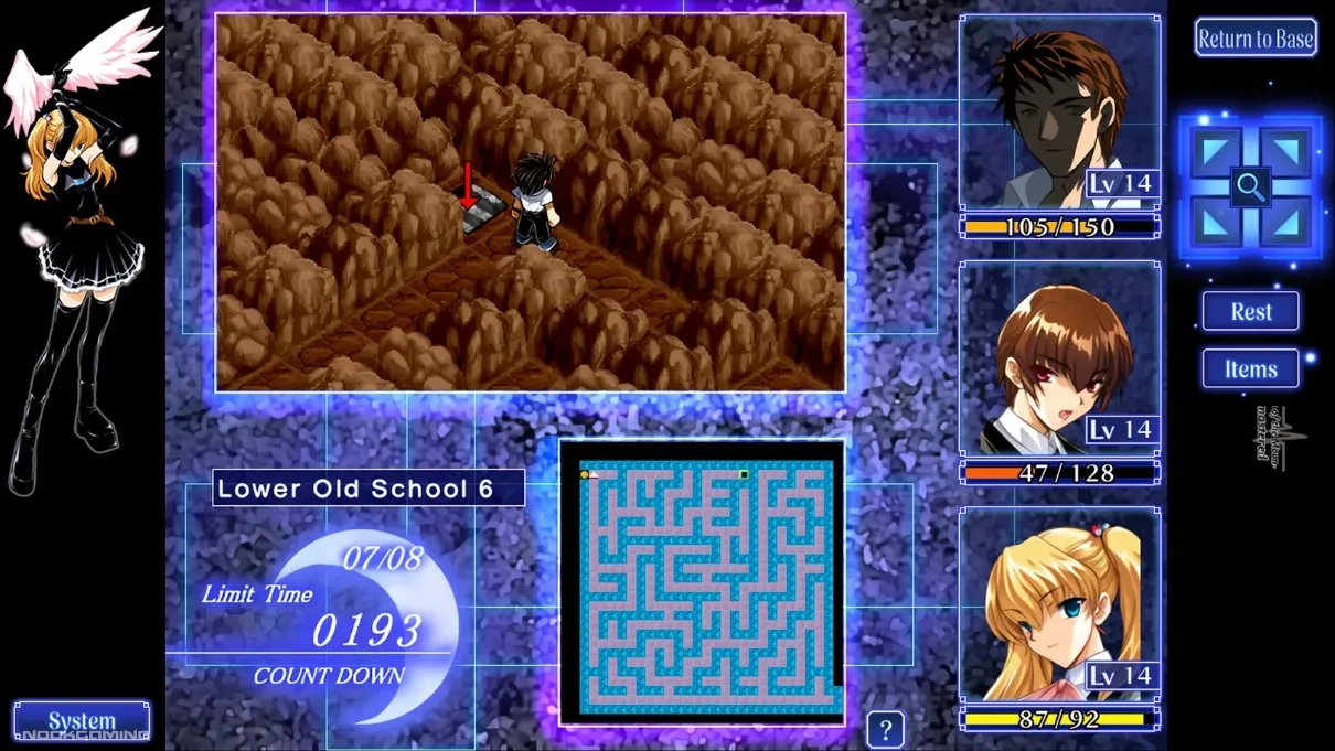 isometric dungeon crawling in Yoru ga Kuru! -Square of the Moon- Remastered