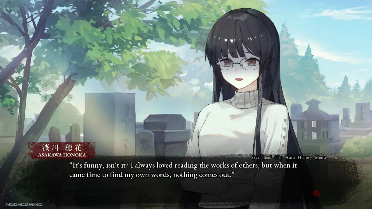 Honoka venting to a grave
