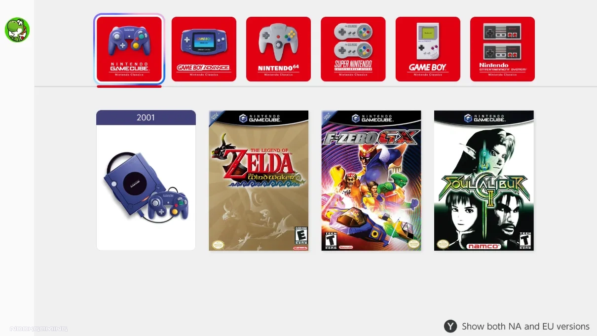 Nintendo Switch Online - Gamecube Library at launch