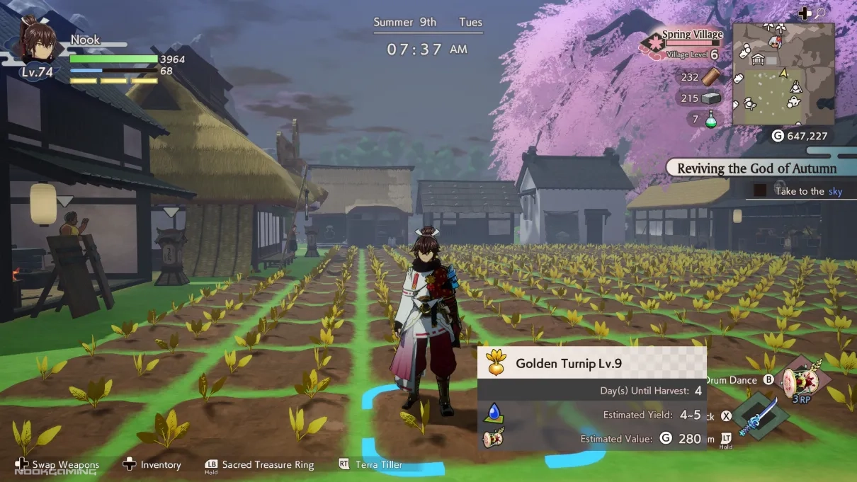 Farming in Rune Factory: Guardians of Azuma