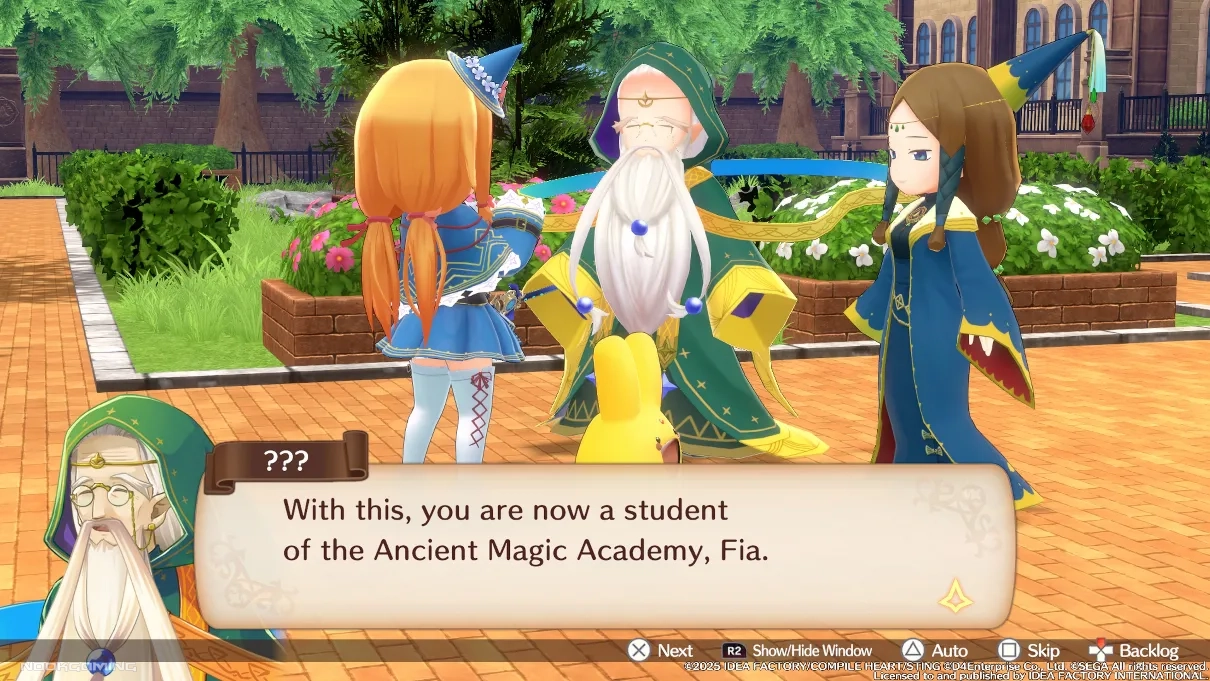 Fia being admitted to the Ancient Magic Academy in Mado Monogatari: Fia and the Wondrous Academy