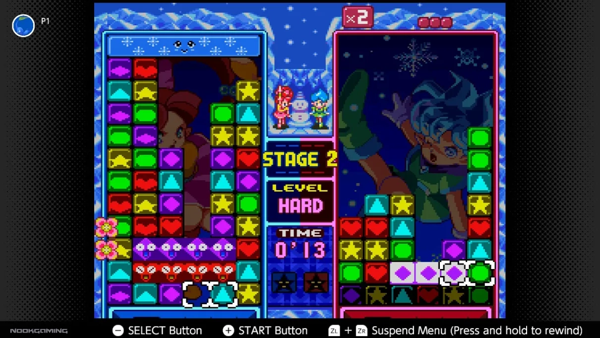 A Chain + Combo in Panel De Pon, the Japanese version of Tetris Attack