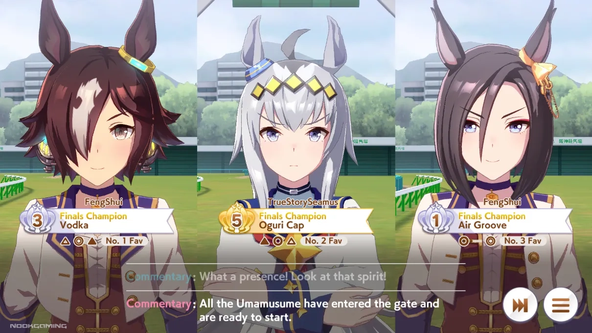 Umamusume: Pretty Derby - Oguri Cap competing against another player