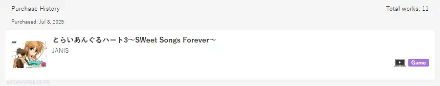 Buying Triangle Heart on DLSite