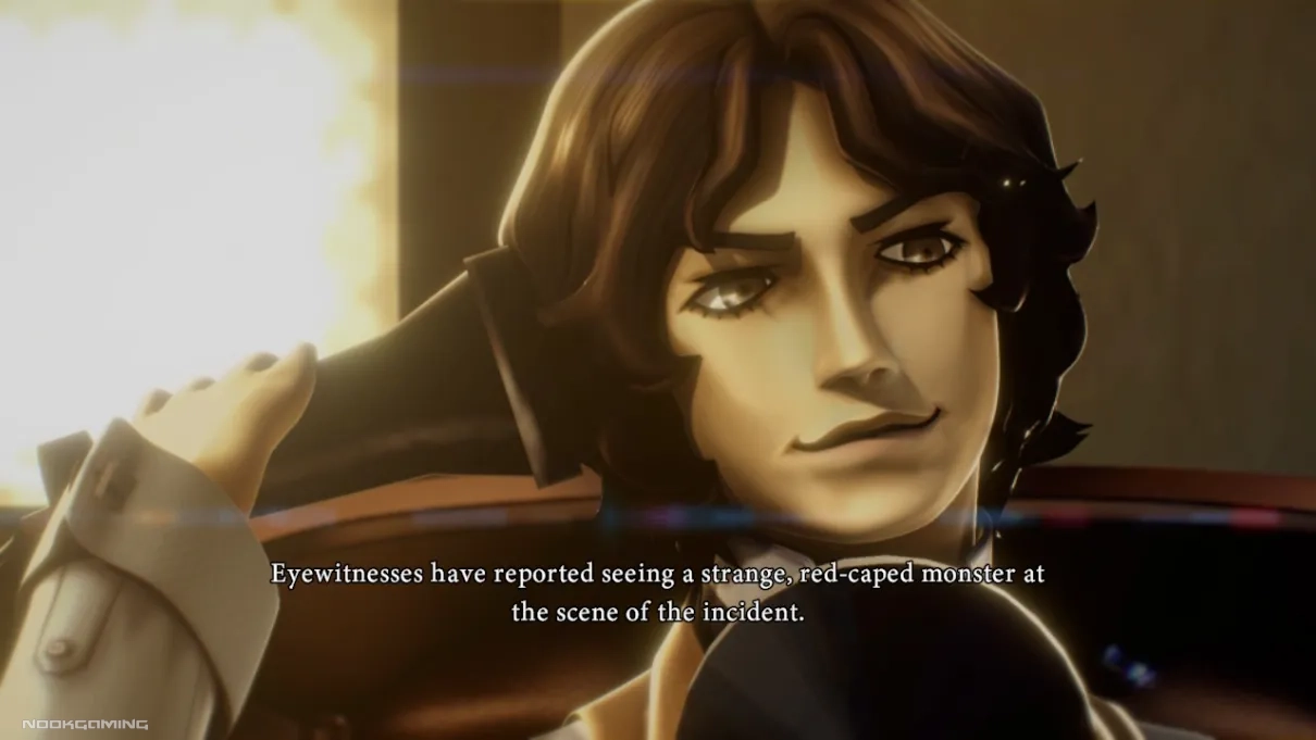 Phone call with Raidou's Mentor Narumi about a "strange red-caped monster"