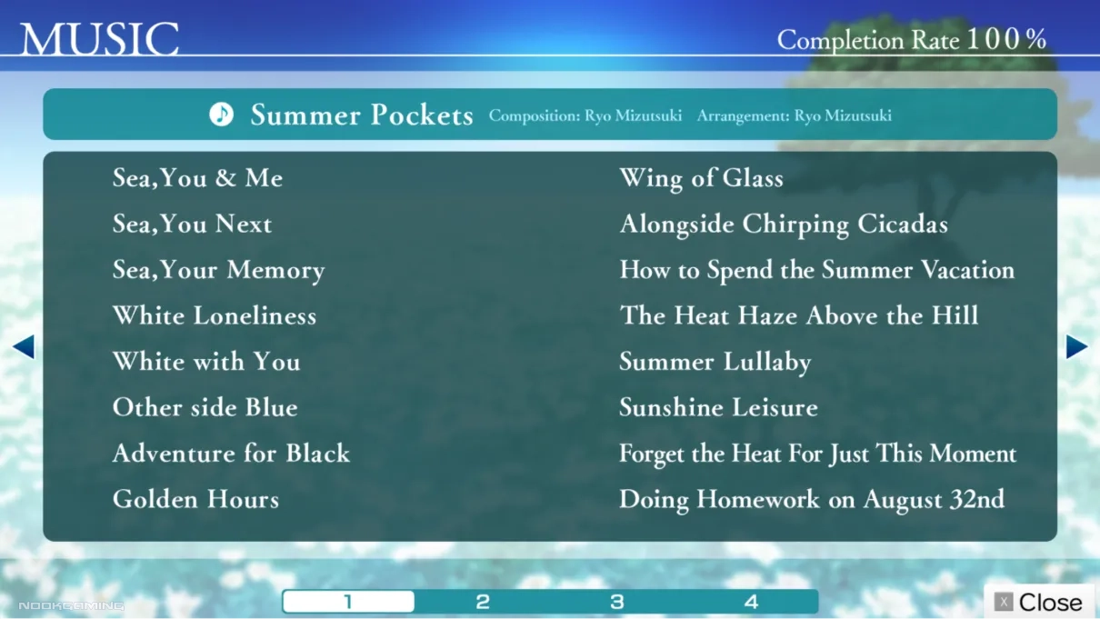 Music Selection in Summer Pockets Reflection Blue