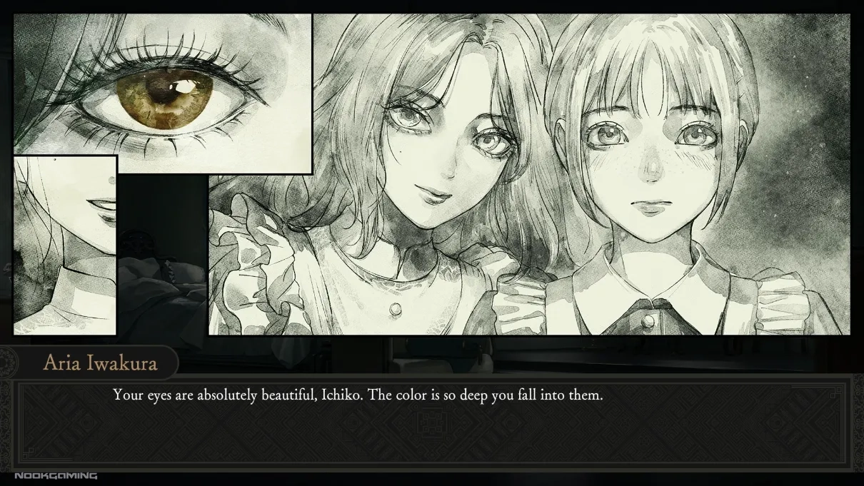 Aria admiring Ichiko's eyes