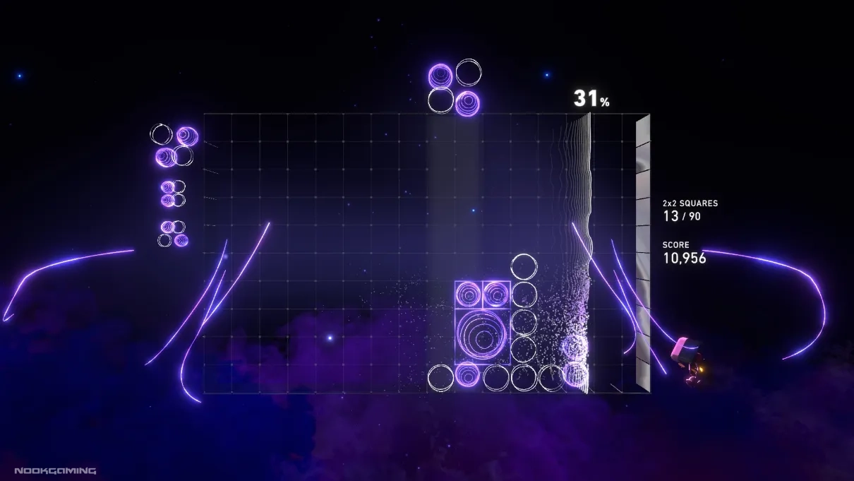 Neon Purple and Yellow Skin in Lumines Arise