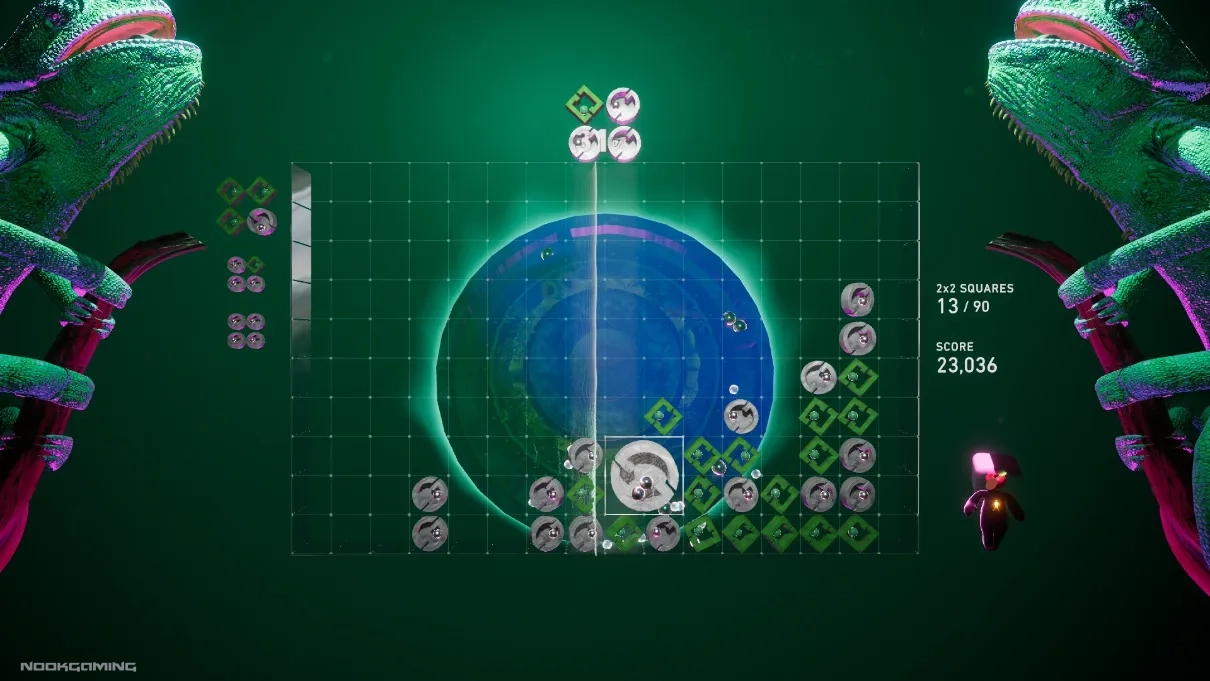 Chameleon Groove green and white Skin in Lumines Arise