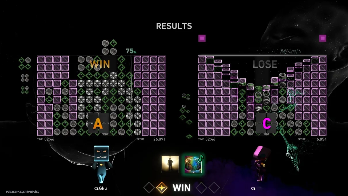 Winning an Online Burst Battle in Lumines Arise