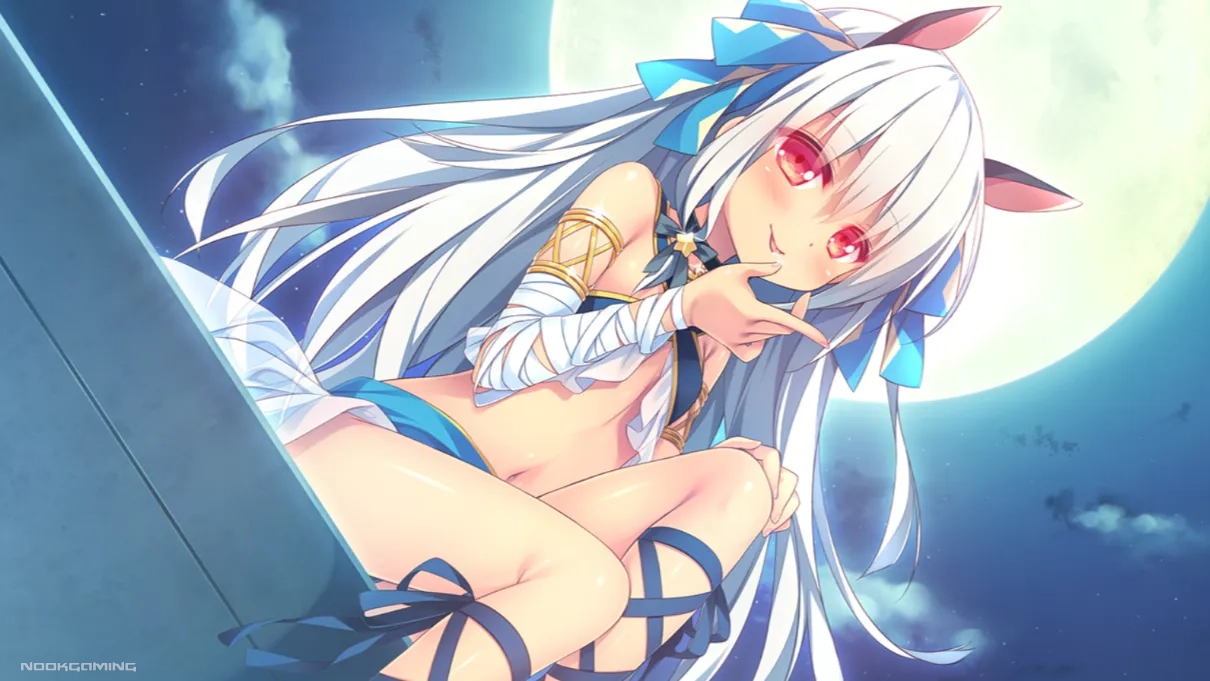 Mysterious girl Riko licking lips in a totally not seductive way in Yomegami: My Sweet Goddess!