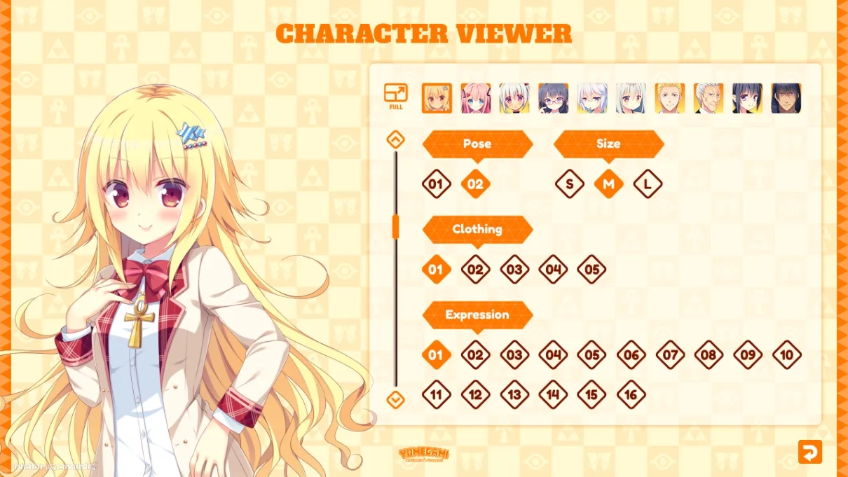 Character Viewer in Yomegami: My Sweet Goddess